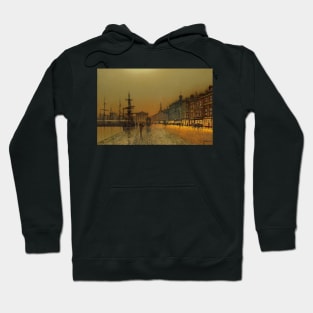 Greenock Harbour at Night by John Atkinson Grimshaw Hoodie